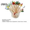 Natural Bamboo Skewers 100PCS Disposable Cocktails Picks, Stick, with Beach Fruits Picks Palm Trees Decoration, Fruit for Parties And Picnic