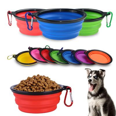 350ml Collapsible Dog Pet Folding Silicone Bowl Candy Color Outdoor Travel Portable Puppy Cat Dog Food Container Feeder Dish Bowl Pet Accessories