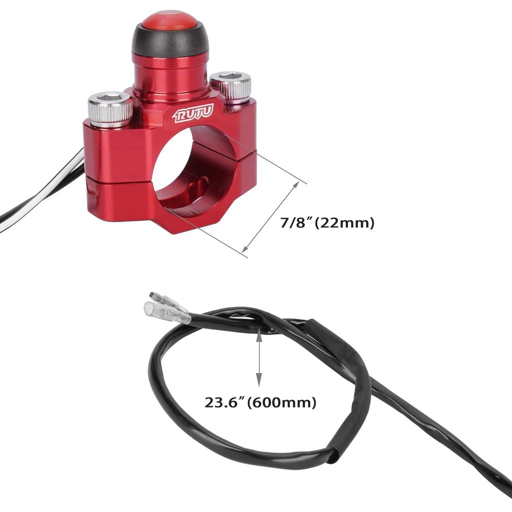 RUTU CNC Universal Motorcycle Engine Stop Start Kill Switch Button With Mounting Backplate For KLX450 KLX250 KLX110 CR125 CRF250 CRF450 XR250