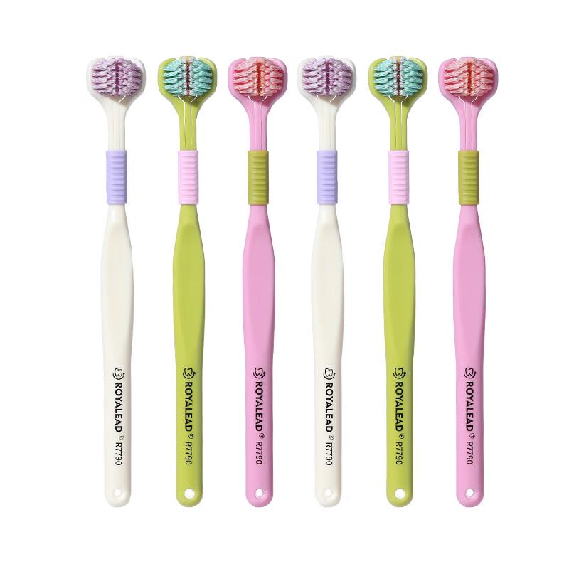 RAOYI 3-Sided Soft Bristle Toothbrush for Adults (6-Pack)