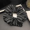 Fashion Stripe Pleated Scrunchie - Elegant Hair Tie for Women