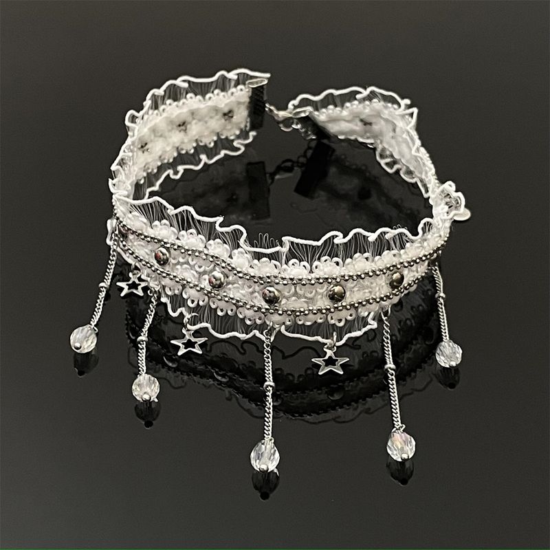 

Чокер 2024 Белое кружево Аксессуары для шеи White Lace tassel necklace