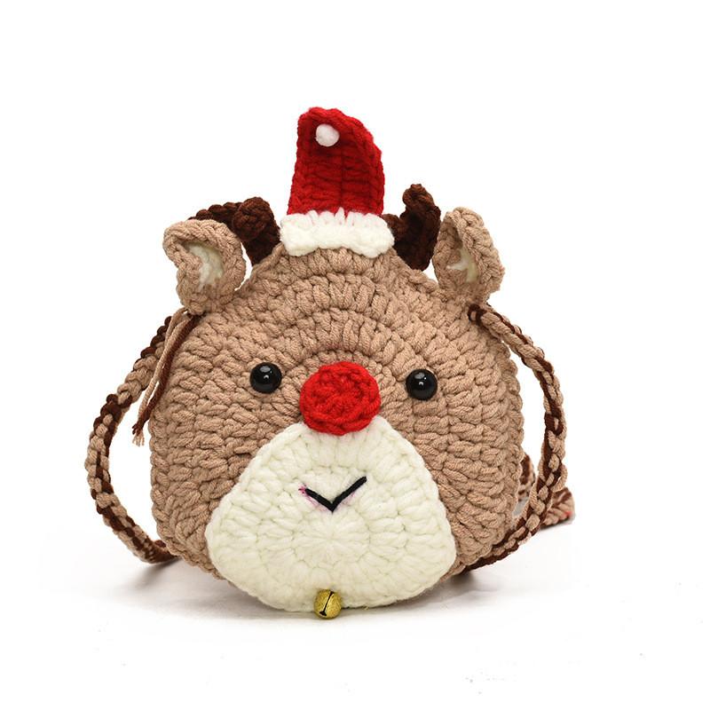 Whimsical Kids Shoulder Bag With Playful Knitted Style And Colorful Patterns Animal