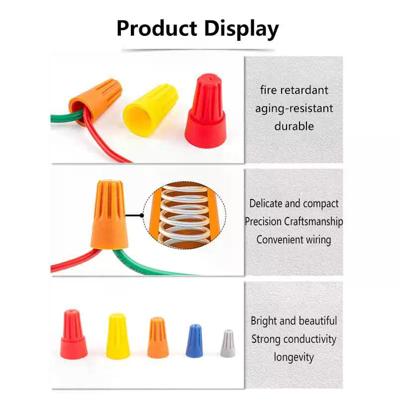 50Pcs Fast Wire Connector P1 P2 P3 P4 P6 Electrical Insulated Twist Crimp Terminal Nut Spring End Cap Rotating Splicing