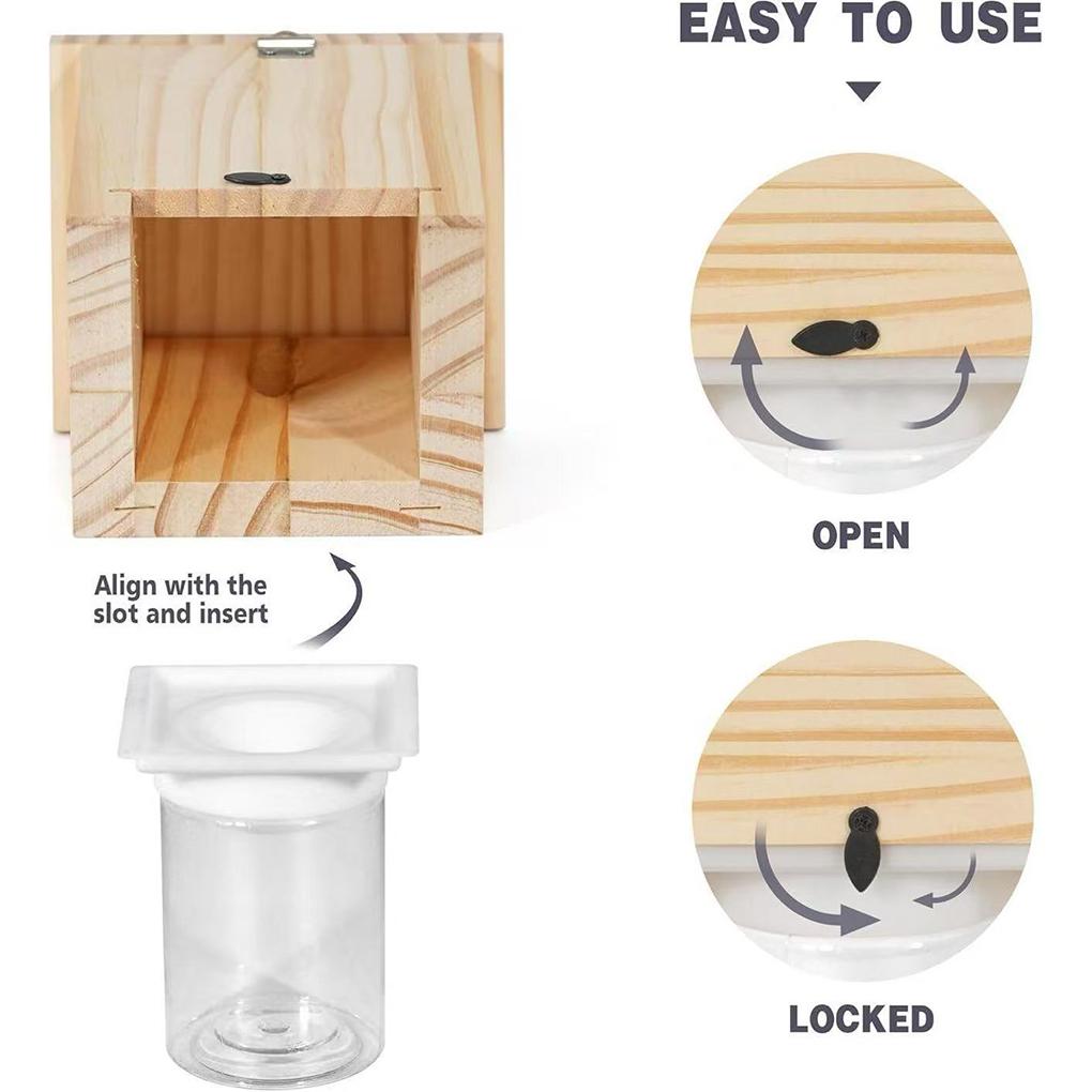Nature Style Carpenter Bee Trap For Outdoor Hanging With Detachable Safes Hanging Carpenter Wooden