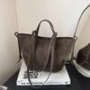 Light Luxury Solid PU Hasp Shoulder Bag for Women Commuting Frosted Leather Handbag   Large Capacity Niche Tote Bags