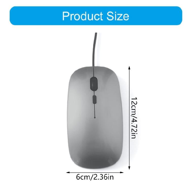 Computer Mouse With Quiet Clicks Technology Type C Cable Comfortable Grip For Professionals Students