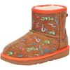 UGG Classic Mini Graffiti Comfortable Non-Slip Warm Kids Boots Kids boots Brown Orange 1103615K-T