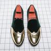 Men Wedding Tassels Leather Casual Shoes Luxury Designer Pointed Gold Sequin Loafers Brand Dress Evening Footwear Zapatos Hombre