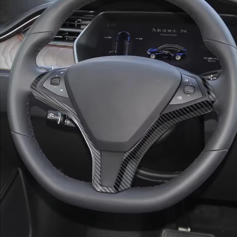 ABS Car Steering Wheel Frame Sticker Trim Cover For Tesla Model S Model X Inner Steering Wheel Decoration  Accessories
