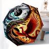 Yin Yang Dragon Phoenix Circular Art PrintUmbrella, Portable 3-Fold Compact Umbrella for Men & Women Gift