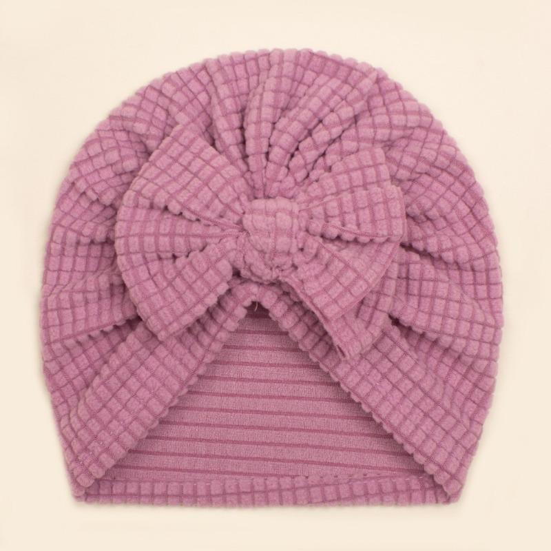 

Autumn and winter new baby solid color bow headscarf hat, children s soft and comfortable pullover hat, baby hat