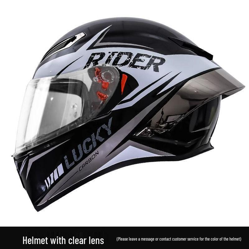 Unisex Carbon Fiber Full-Face Motorcycle Helmet with Bluetooth & Anti-Fog, 3C Certified for All Seasons