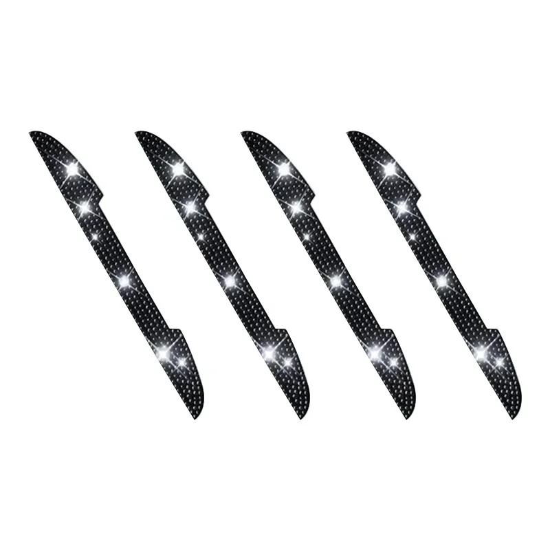 2/4pcs Universal Handle Car Rearview Mirror Door Edge Protector Diamond Crystal Bling Decoration Sticker Decal Auto Accessories