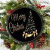 Vintage Merry Christmas Iron Wall Art Round Holiday Decor Metal Sign for Home Cafe Garden