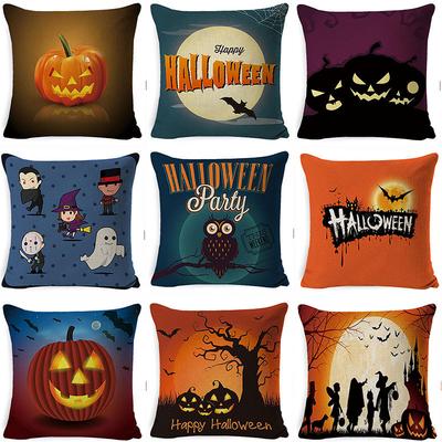 Halloween Kissenbezug Kissenbezug Quadratisch Leinen Sitzkissen Lendenkissen Nordisch Zuhause Karomuster