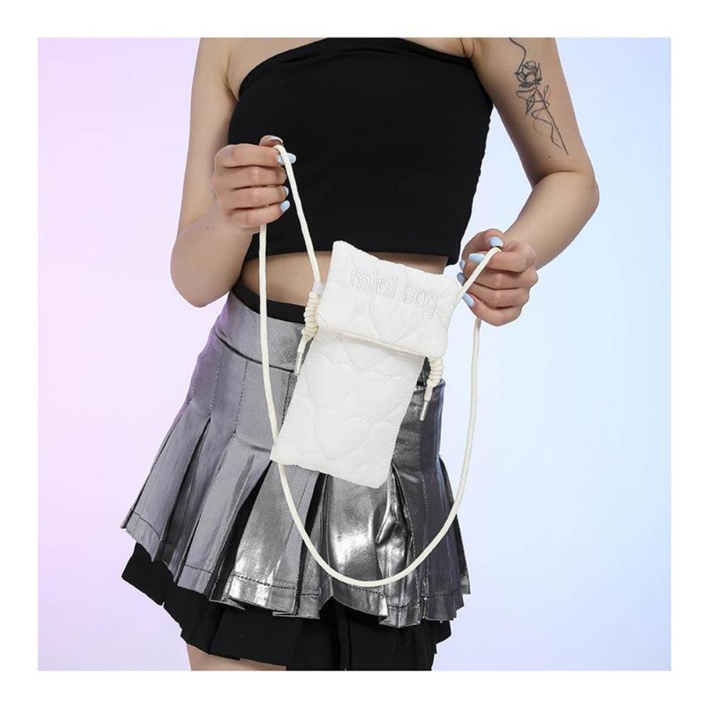 Nylon Rhombus Bag, Simple Letter Style.