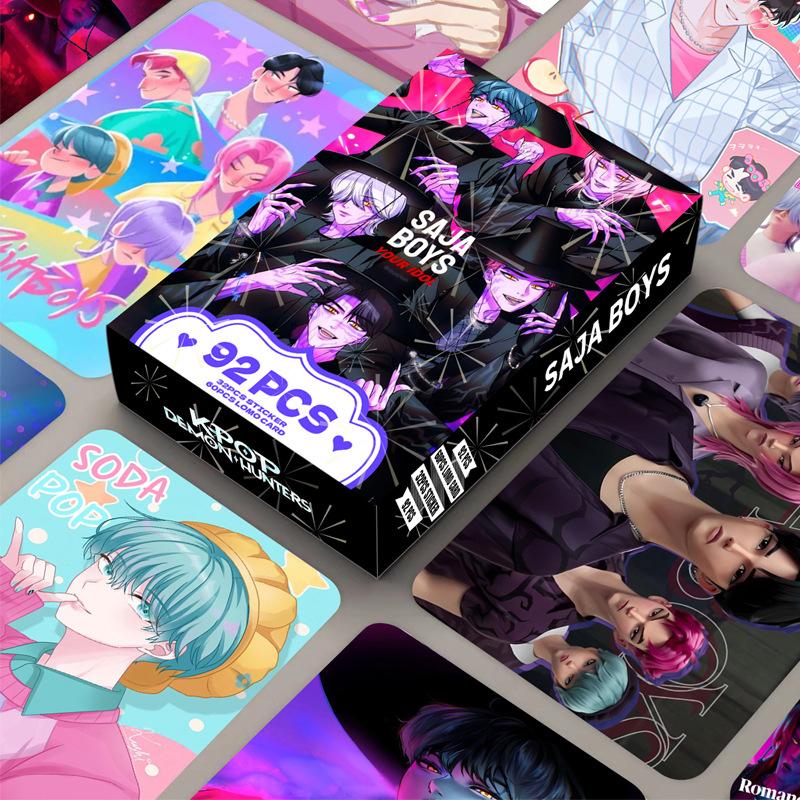 92Pcs Anime Kpop Demon Hunters Stickers Photo Card Saja Boys Photocard For Fans Collection Postcards Gifts