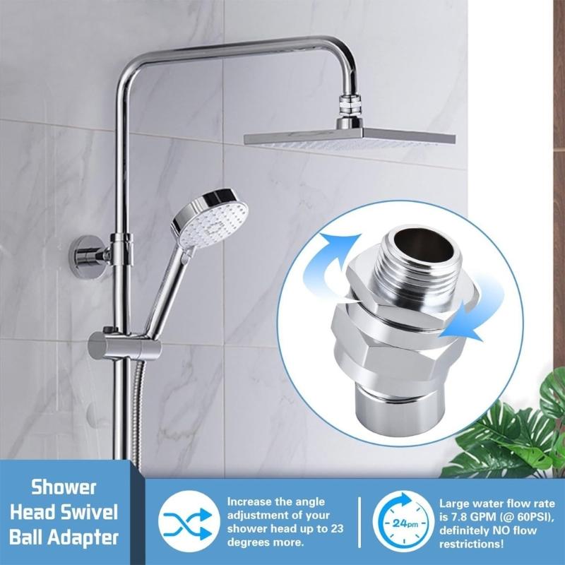 Quickly Connects Shower Head Swivels Adapter 360 Full Rotation for Height Customizable Showers
