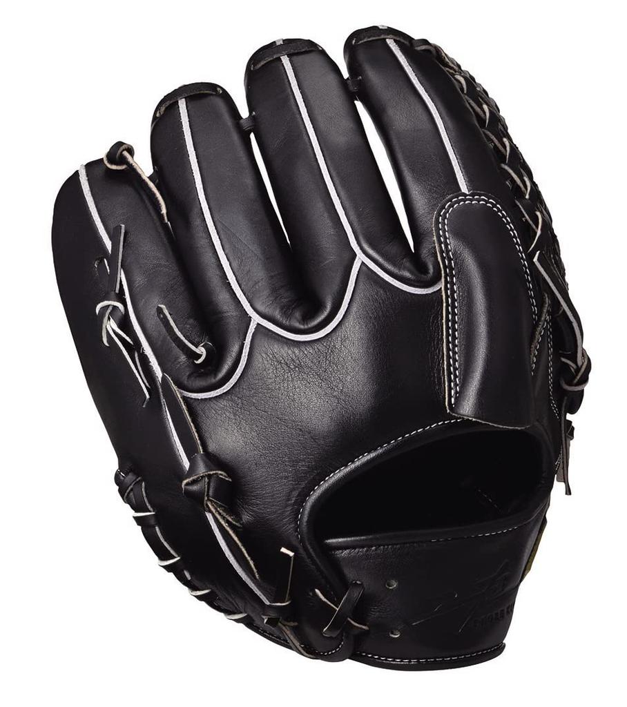 Onore Kiwami Series Soft Baseball Glove for Pitchers LH SR with Finger Covers HI-GOLD (OKG-2101), Right-Handed Throw, Black,