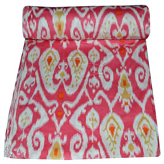 Indische Baumwolle, handgestempelter Druck, Meterware, indischer