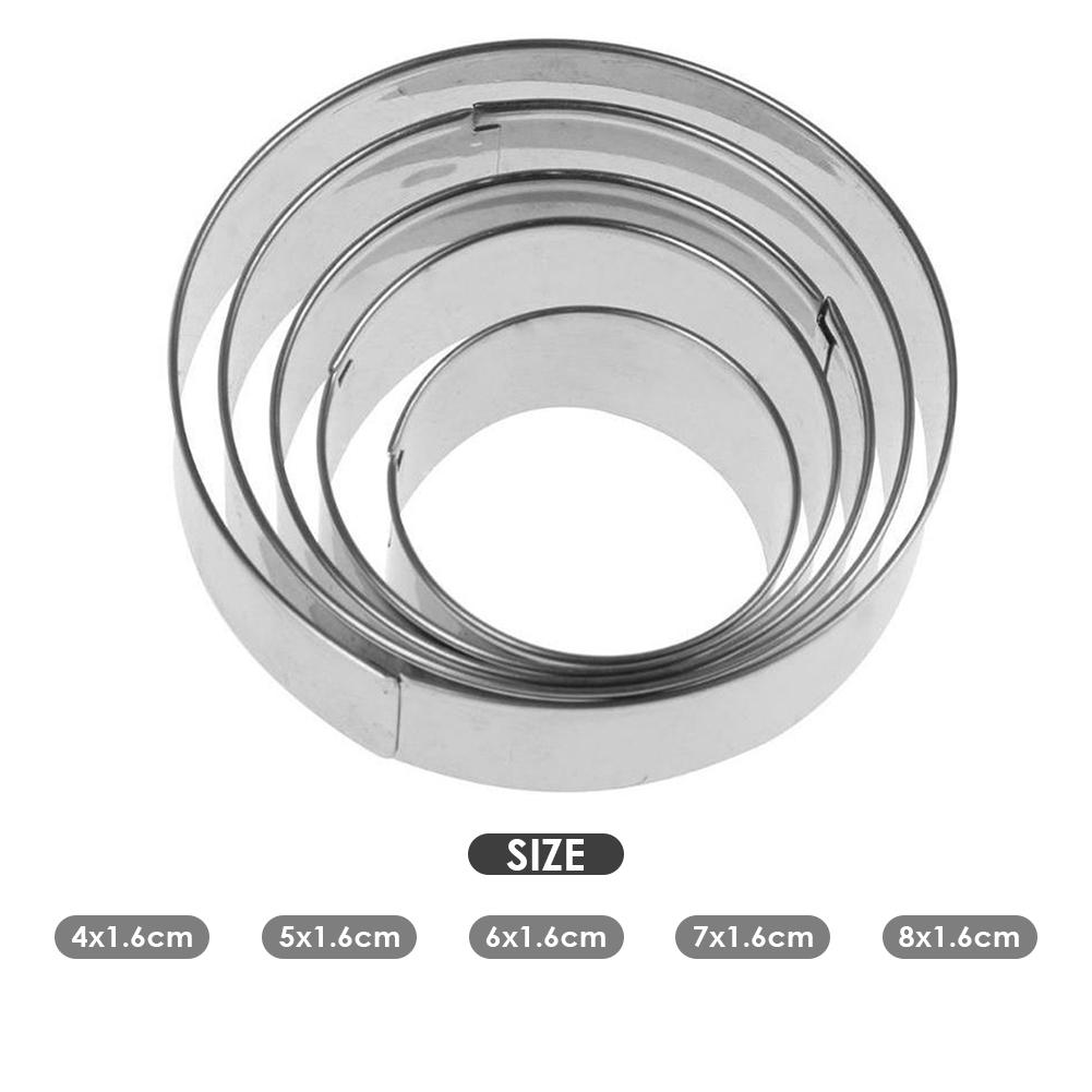 5Pcs Stainless Steel Round Cookie Cutters Pie Press Cookie DIY Dumplings Skin Cutting Tools Kitchen Accessories