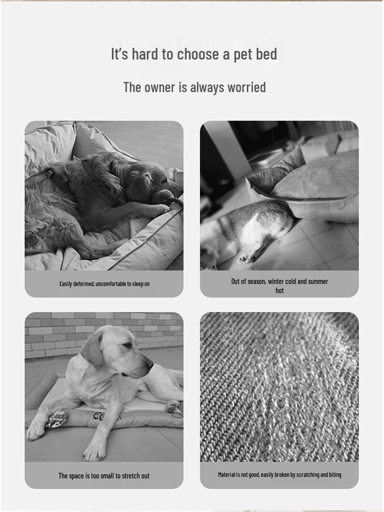 Waterproof, Washable, Non-Stick Pet Bed: Removable Mat for Small & Medium Dogs, Cats - All Seasons, Cross-Border Design