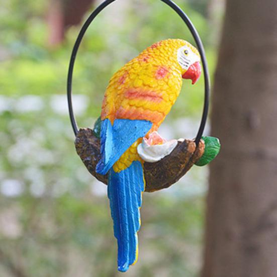 Papageien-Figur, praktisch, auffällig, lebendig graviert, Gartendekoration, zum Aufhängen, Sommer-Papageien-Vogel-Anhänger, Papageien-Figur für den Rasen