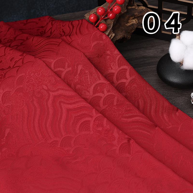 100x150cm Meerwasser Wolke Welle Jacquard Brokatstoff Chinesischer Stil Damast Satin DIY Nähen Hanfu Cheongsam Antikes Kostüm