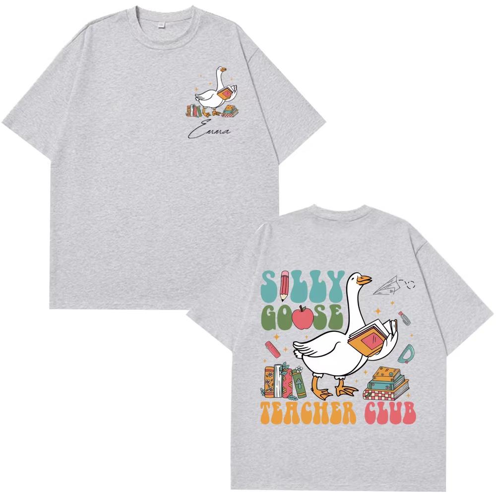 funny Silly Goose Teacher meme tshirt men women Highquality Tshirts Summer pure cotton casual Aesthetic trendy Top