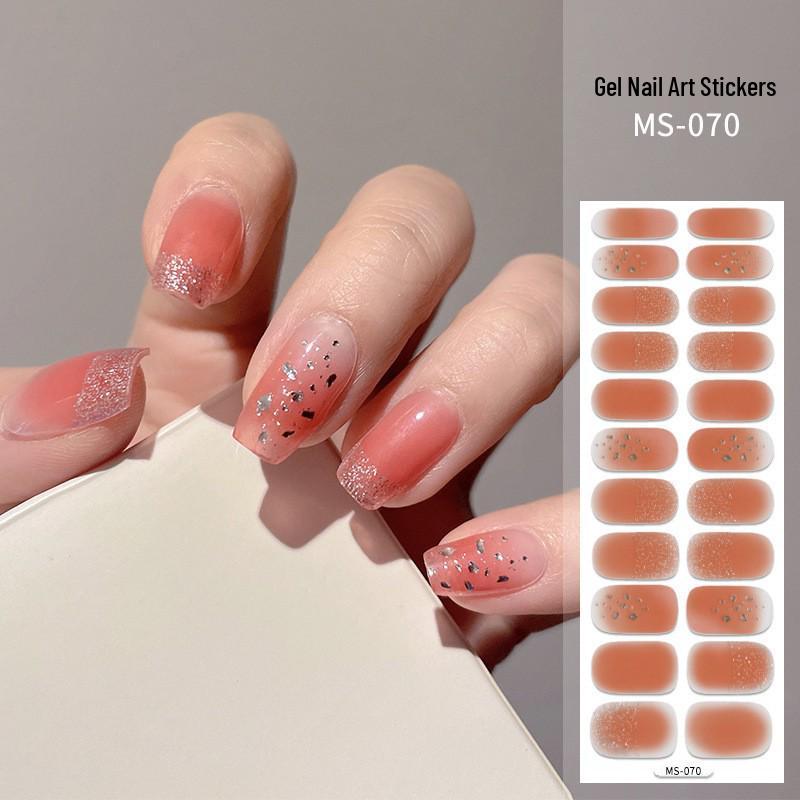 New Style Red Book Gel Nail Stickers: Semi-Western, Korean No-Bake Nail Art