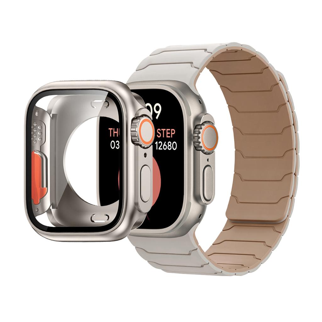 Fodral+Armband För Apple Watch Band 45mm 44 41 42 40mm Silikonarmband för Iwatch Serie 3 4 5 6 Se 7 8 9 10 Byt till Ultra Case