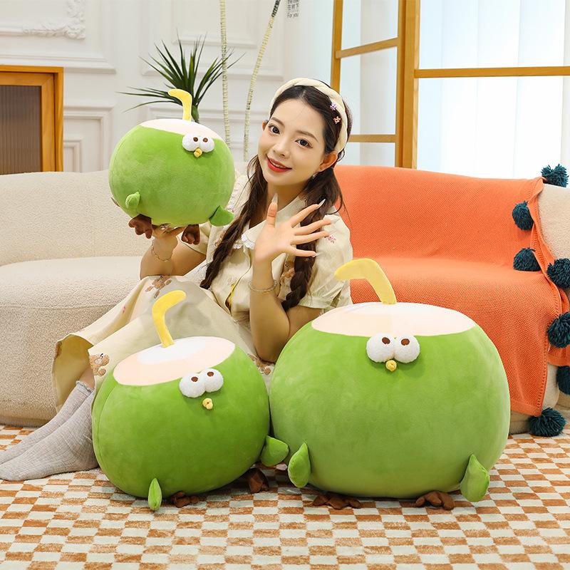 30-60Cm Fun Coconut Chicken Animal Plush Doll Pillow Cute Big Eyes Big Chicken Leg Round Chicken Soft Plush Toy Home Decor
