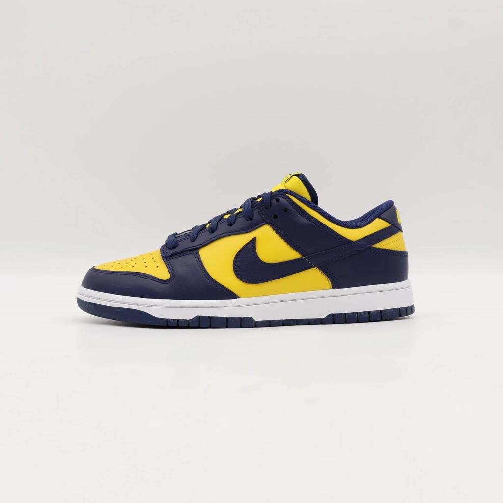 DD1391-700 Nike Dunk Low Michigan Varsity Maze Midnight Navy White (Men's)
