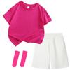 Colorful Children's Short Sleeve T-shirt Set for Kindergarten Sports and June 1st Performances.