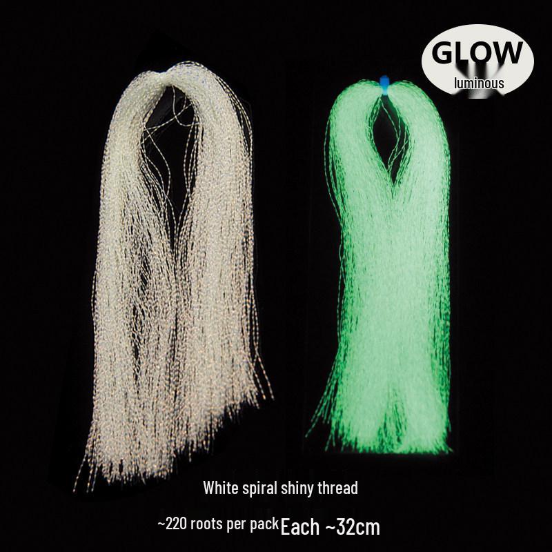 Luminous UV Spiral Silk Fishing Jig Hook Tying Material