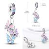 Charms Bead Copper Pink Butterfly Luminous Firefly Dangle Fit Pandora Bracelet Necklace Diy Jewelry
