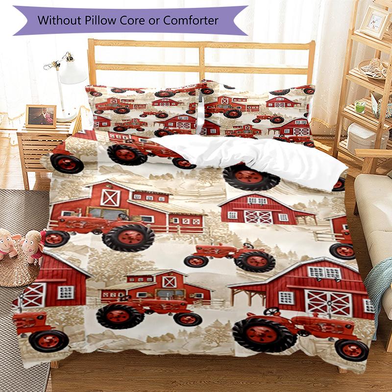 3pcs Truck Bedding Set Duvet Cover Closure Includes 1 Duvet Cover & 2 Pillowcases, Soft and Comfortable for All Seasons.