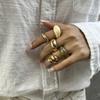 European and American retro resin alloy simple ring set for women, trendy ins knuckle plain ring ring jewelry