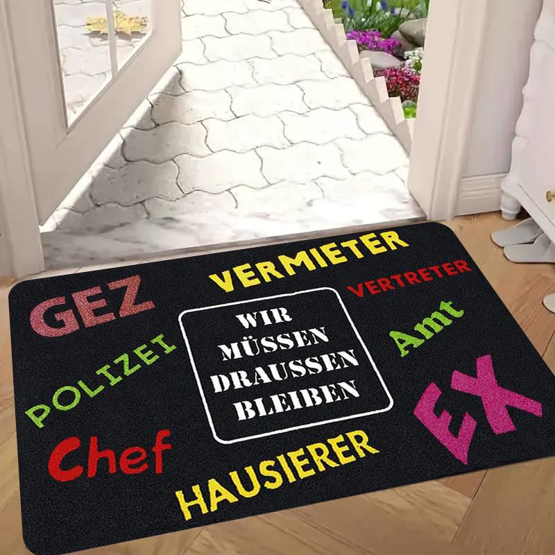 1pc Funny Doormat Funny Prohibition Signs Non-Slip Mat, Indoor/Outdoor Mat for Front Door, Kitchen, Bathroom Humorous Decor