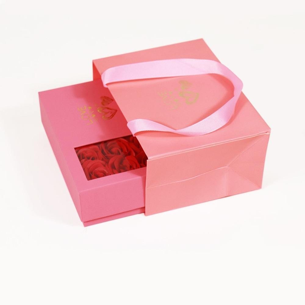 Valentine's Day Ring Box Window Opening Jewelry Gift Packaging Box  for Wife Mom Girlfriend