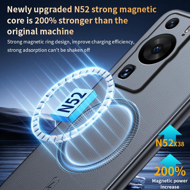 For Huawei P60 Case Magnetic Leather Shield Cover For Huawei P60 High Quality Anti-Fingerprint Non-Slip PC+TPU