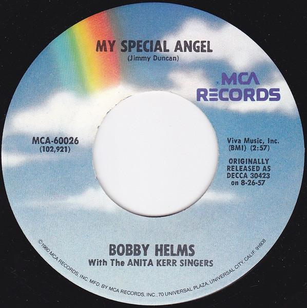 

7inch Record BOBBY HELMS - My Special Angel MCA60026 MCA Records US Rock Used