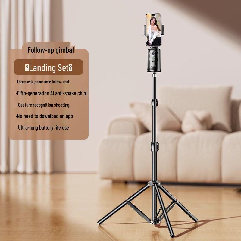 360° Automatic Rotating Gimbal Selfie Stick with Face Tracking for Live Streaming
