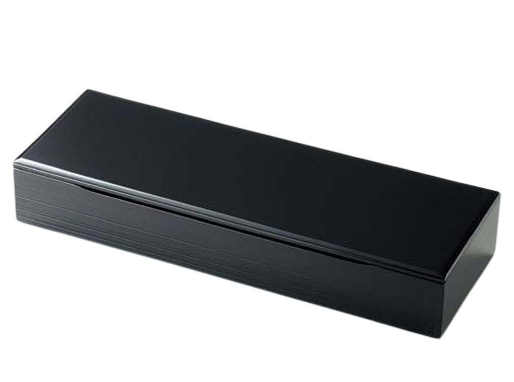 Wooden Bento Japanese Long Shokado Black Made In Japan J-kitchens Box, Style, Style, (1 Box), 37.5cm,