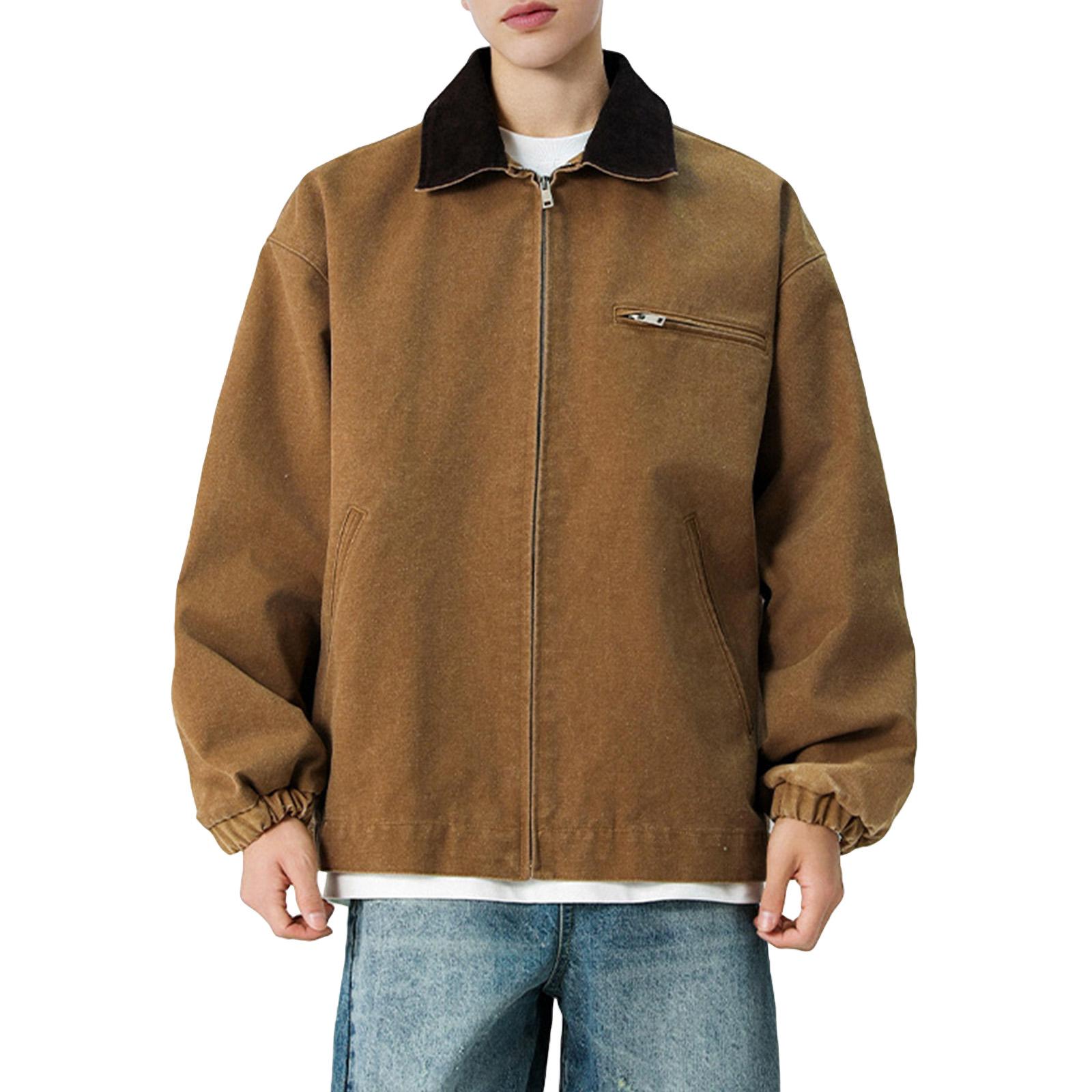 

Men s Color Camouflage Outdoor Sports Jacket Men s Pocket Button Casual Jacket XL коричневий
