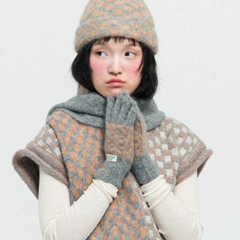 MISU A BARBE TOWEL GLOVES MULTI GREY