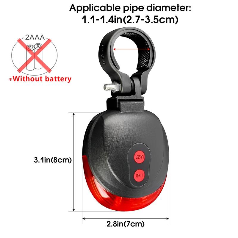 Bicycle Bike Led Lights Waterproof Cycling Taillight Safety Warning Taillight Mtb Bike Rear Tail Lights 2 Lasers 5 Led