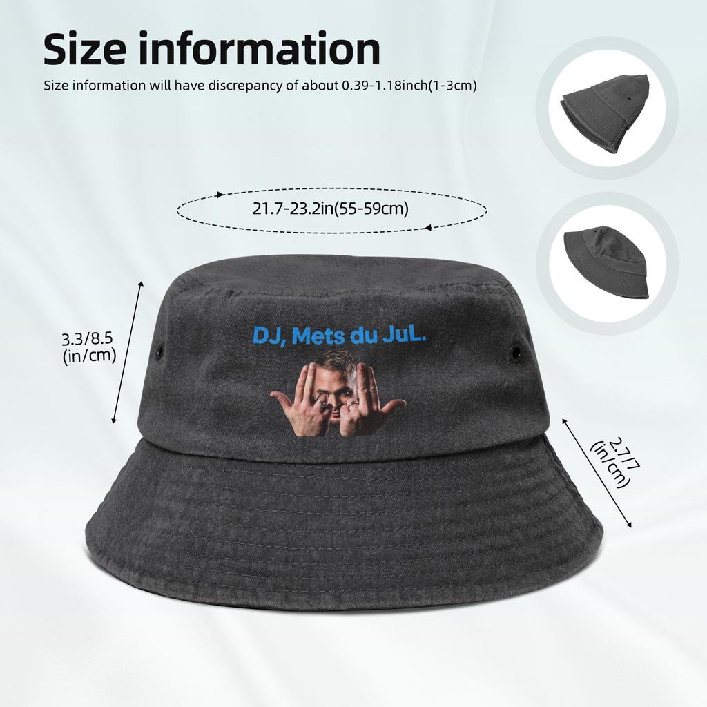 Spring Picnic Headwear Dj Mets Jul Rapper  Washed Denim Bucket Hat Teen Sun Hats  Session Hats Lightweight Fishing Caps Hiking