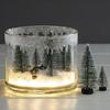7 petits sapins décoratifs enneigés 5 cm et 10 cm